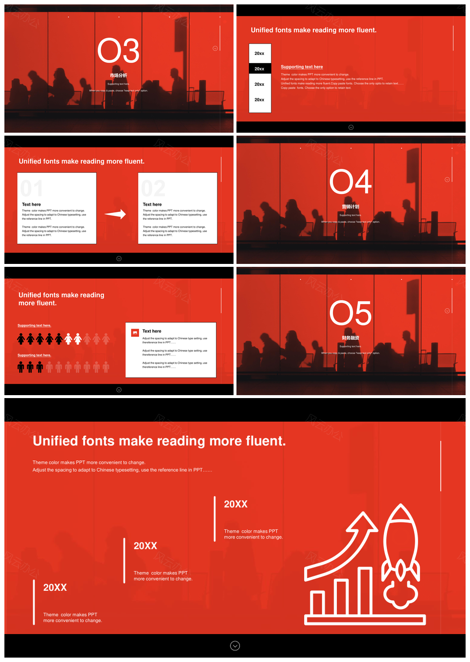 红色商业项目合作出行人流融资策划方案PPT模板