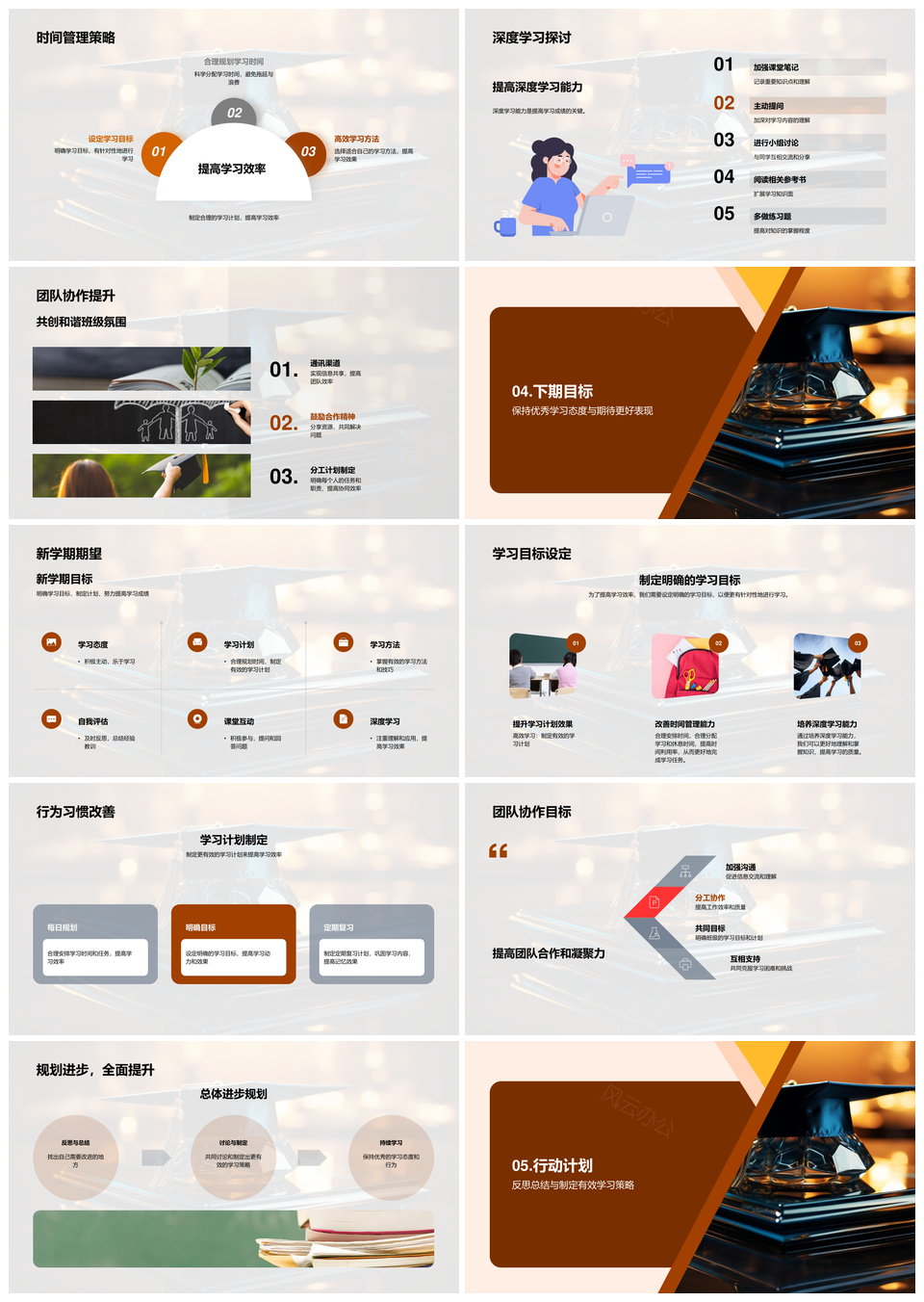 2025学期成绩反思改进高效学习策略PPT模板