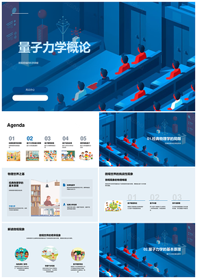 量子力学微观世界经典物理波粒纠缠计算通信PPT模板