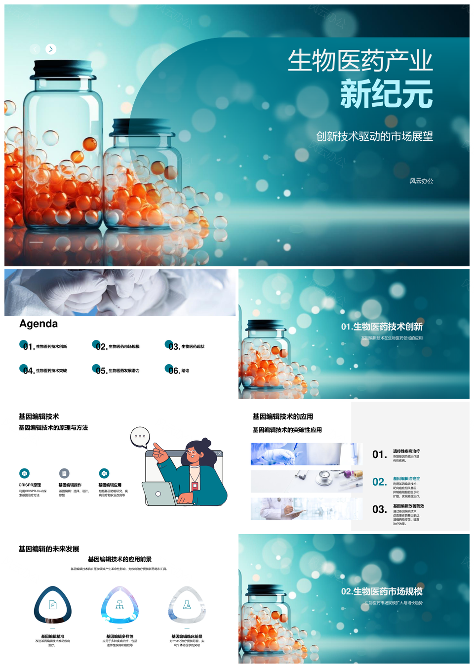 生物医药技术创新驱动市场增长新纪元PPT模板