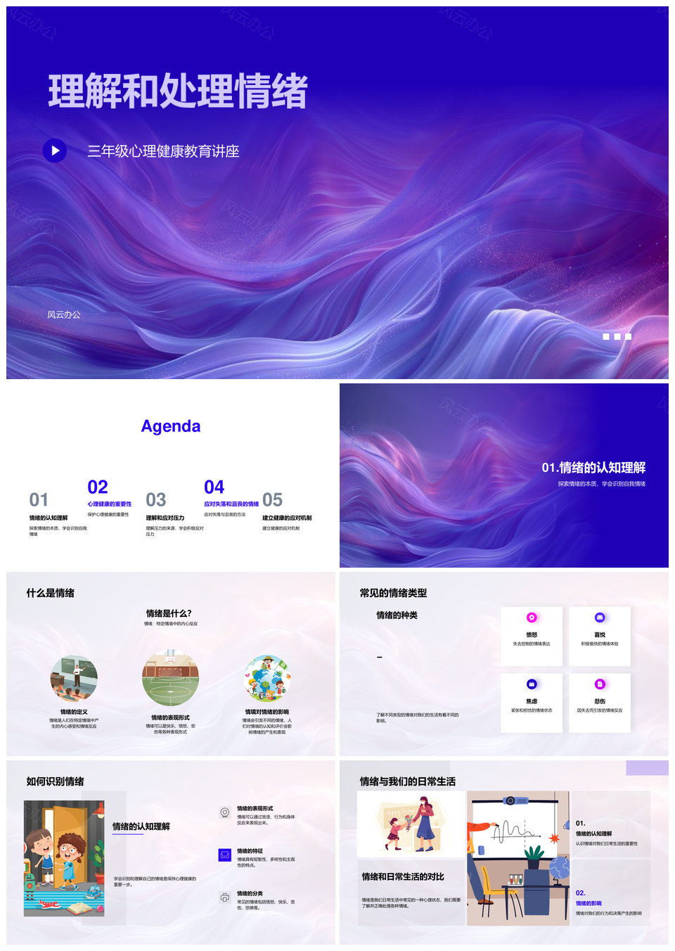 三年级心理健康情绪应对策略教育PPT模板