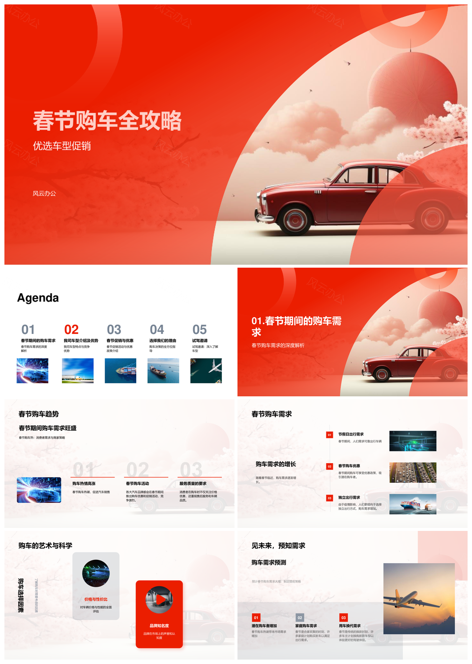 春节购车优选车型品牌促销优惠攻略PPT模板