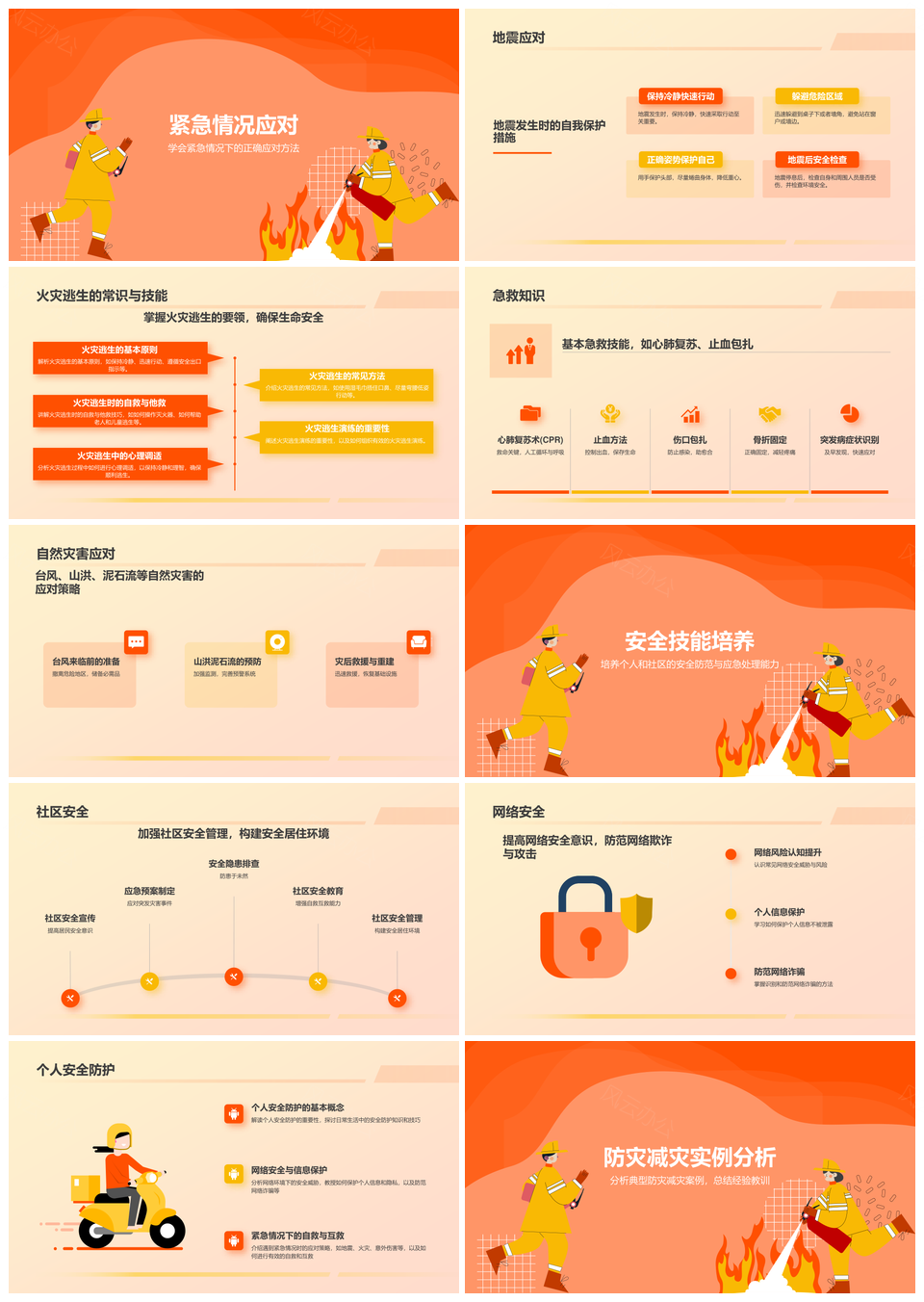 全国防灾减灾公众应急自救教育指南PPT模板