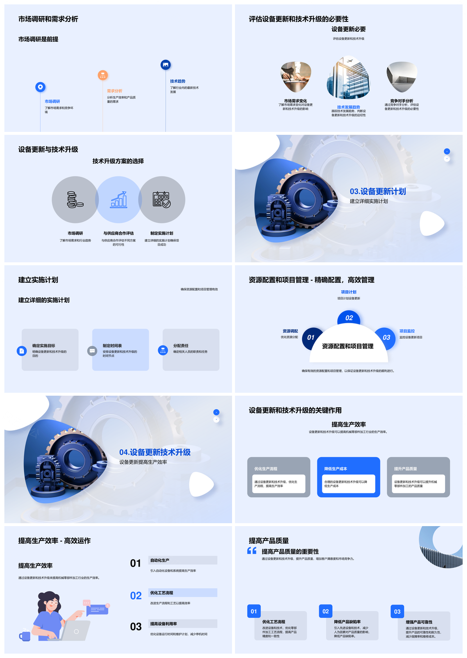 机械零部件加工设备技术升级提效保质PPT模板