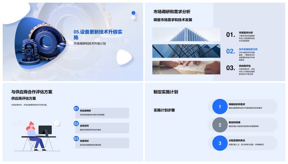 机械零部件加工设备技术升级提效保质PPT模板