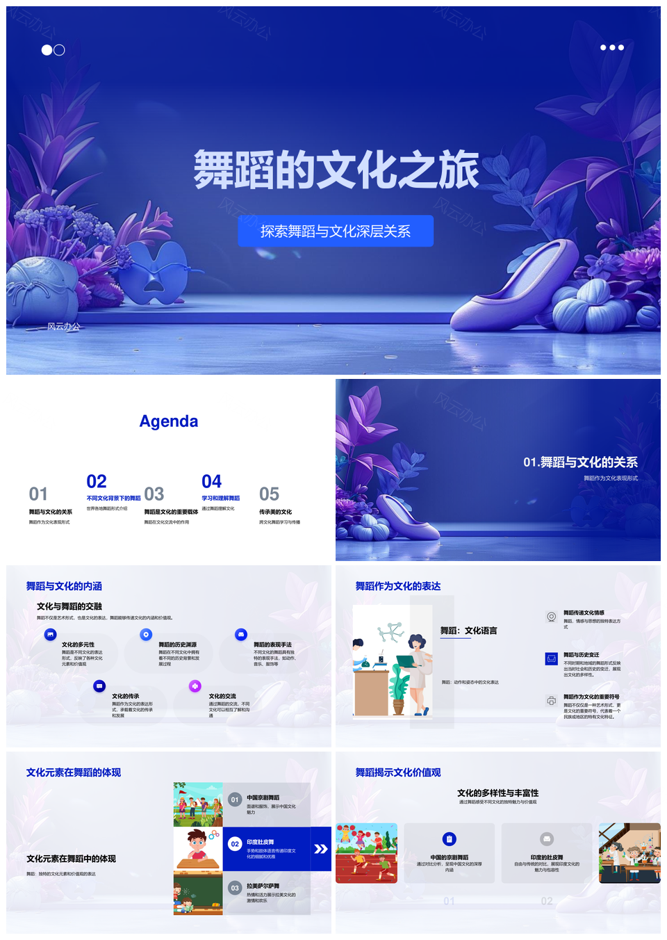 舞蹈文化元素京剧肚皮萨尔萨价值观交流PPT模板