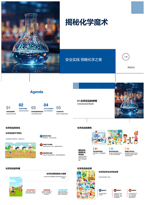 高中化学魔术反应教学安全实践PPT模板