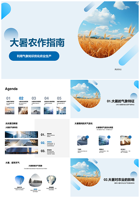 大暑农作物高温水肥管理及气象应对PPT模板