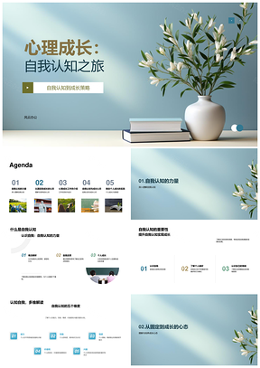 大学心理成长自我认知多维发展策略PPT模板