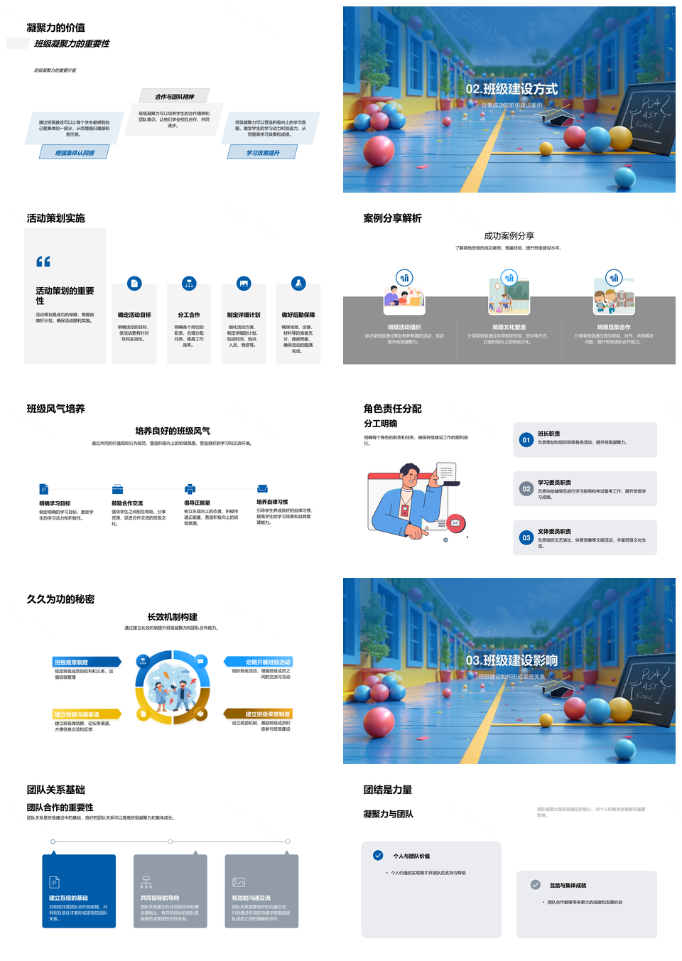 2025班级建设协作凝聚责任共成长活动PPT模板