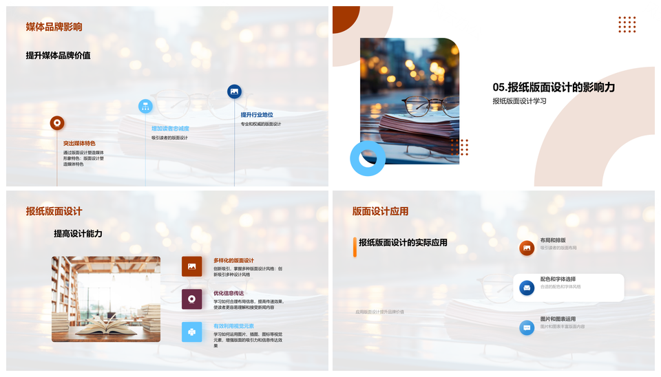 报纸版面设计原则技巧与比例字体颜色图片搭配PPT模板