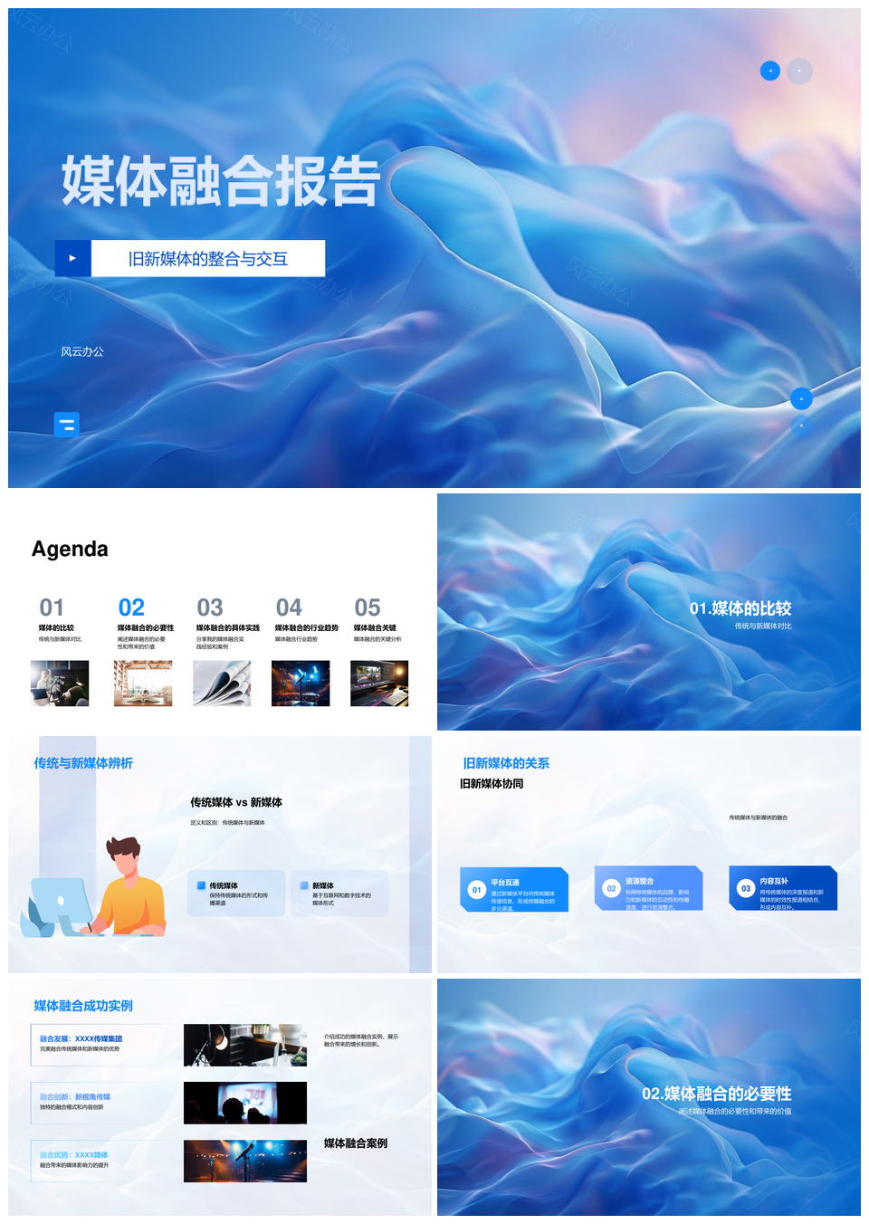 2025媒体融合传统新媒体整合交互优势互补资源整合提效PPT模板