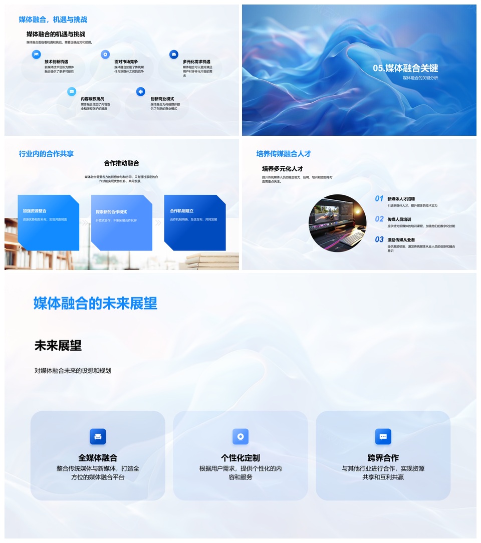 2025媒体融合传统新媒体整合交互优势互补资源整合提效PPT模板