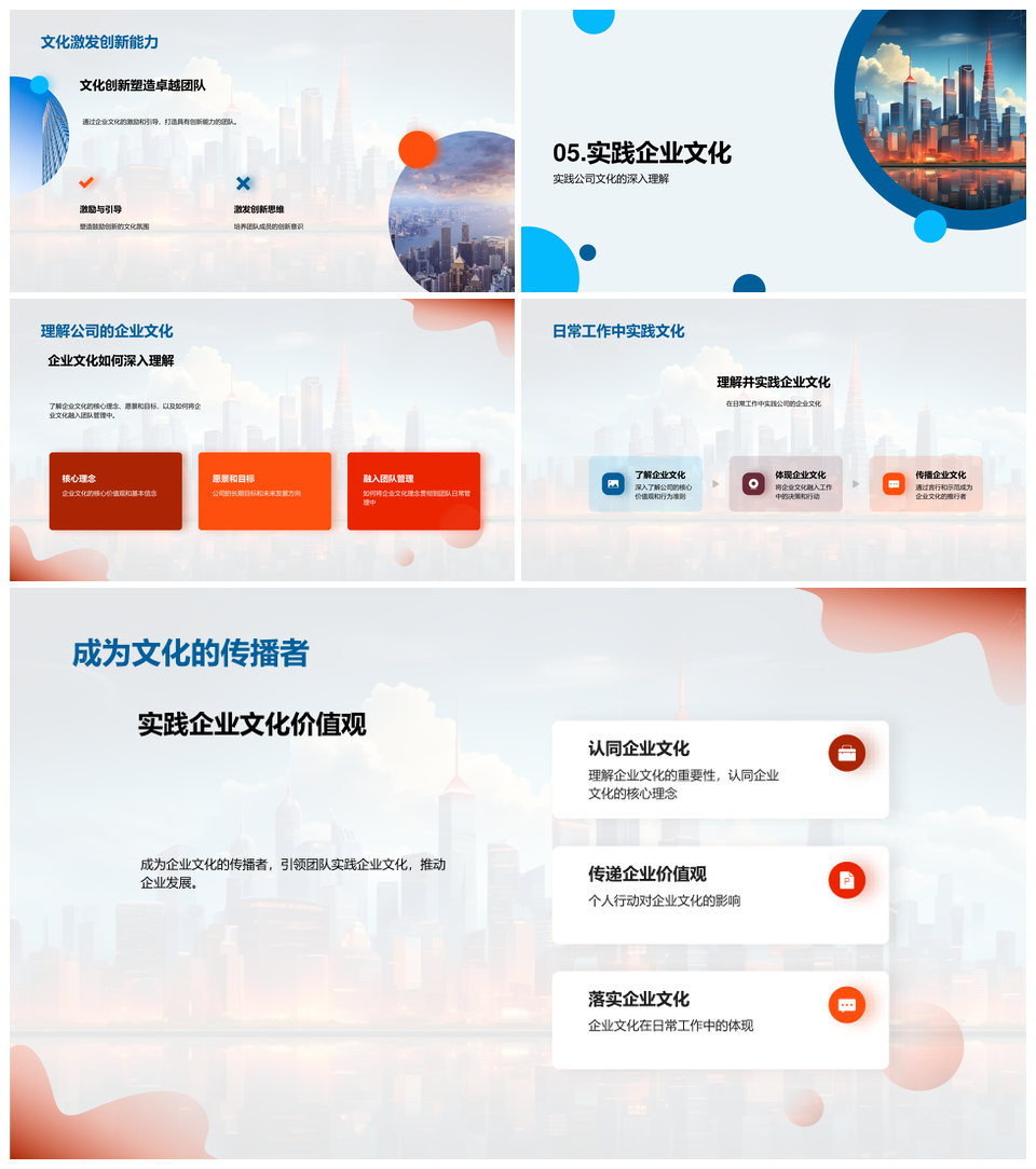 企业文化引领团队建设筑公司愿景目标PPT模板