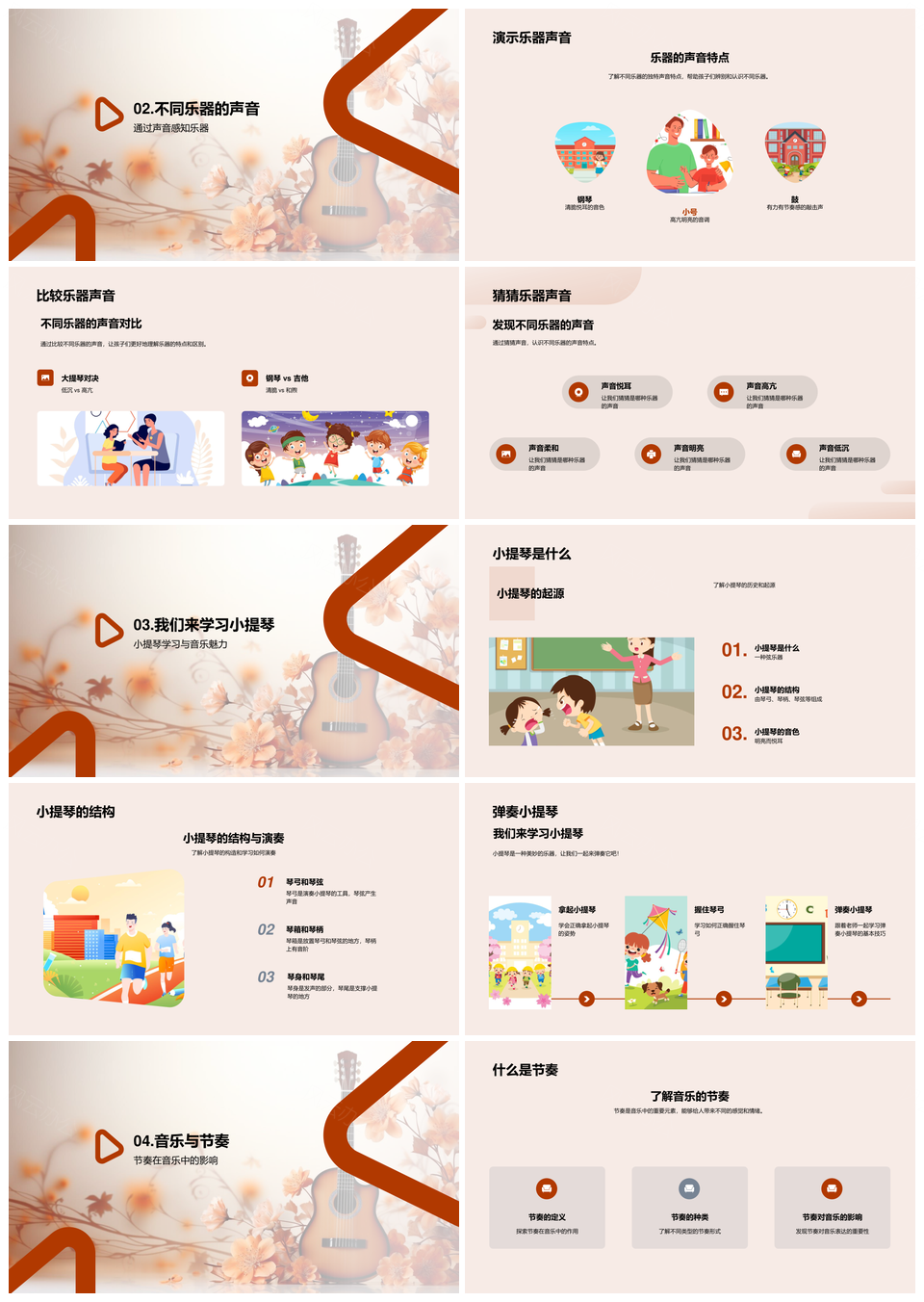 乐器种类功能音乐力量节奏教育小提琴培训PPT课件