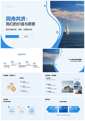 扬帆市场管理同舟共济团队成长PPT模板