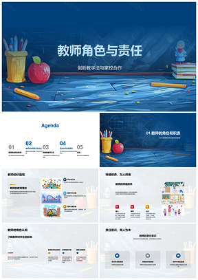 教师责任创新互动情境教学家校协同因材施教PPT模板