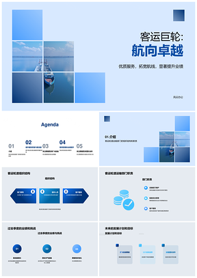 客运轮渡部门季度总结团队架构职责业绩挑战发展PPT模板