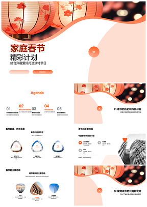 家庭春节传统习俗乐享团圆年PPT模板
