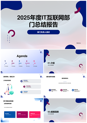 2025IT部门年度总结协作技术提升业务贡献PPT模板