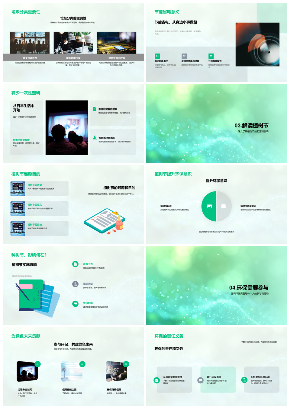 2025环保植树节生存环境节能分类绿色未来PPT模板