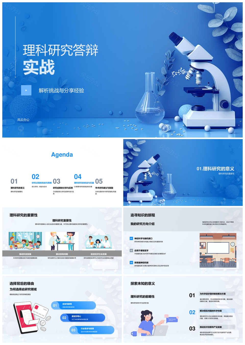 理科硕士答辩实战挑战策略研究分享PPT模板