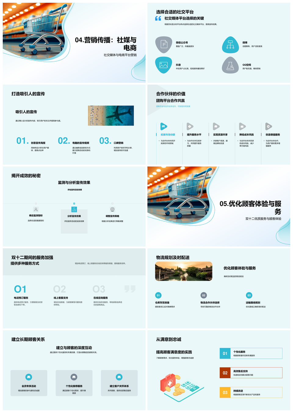 双十二团购营销策略提升用户转化参与PPT模板