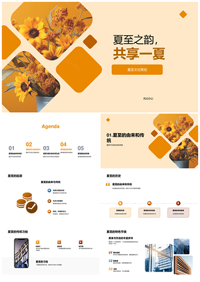 夏至协力承传节俗向阳文化共夏PPT模板
