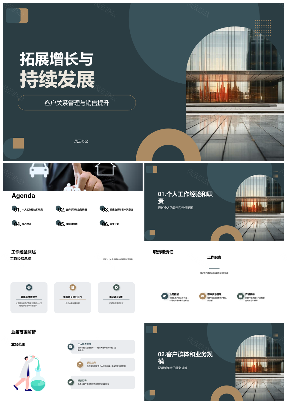银行客户经理分行经理业绩增长总结发展PPT模板
