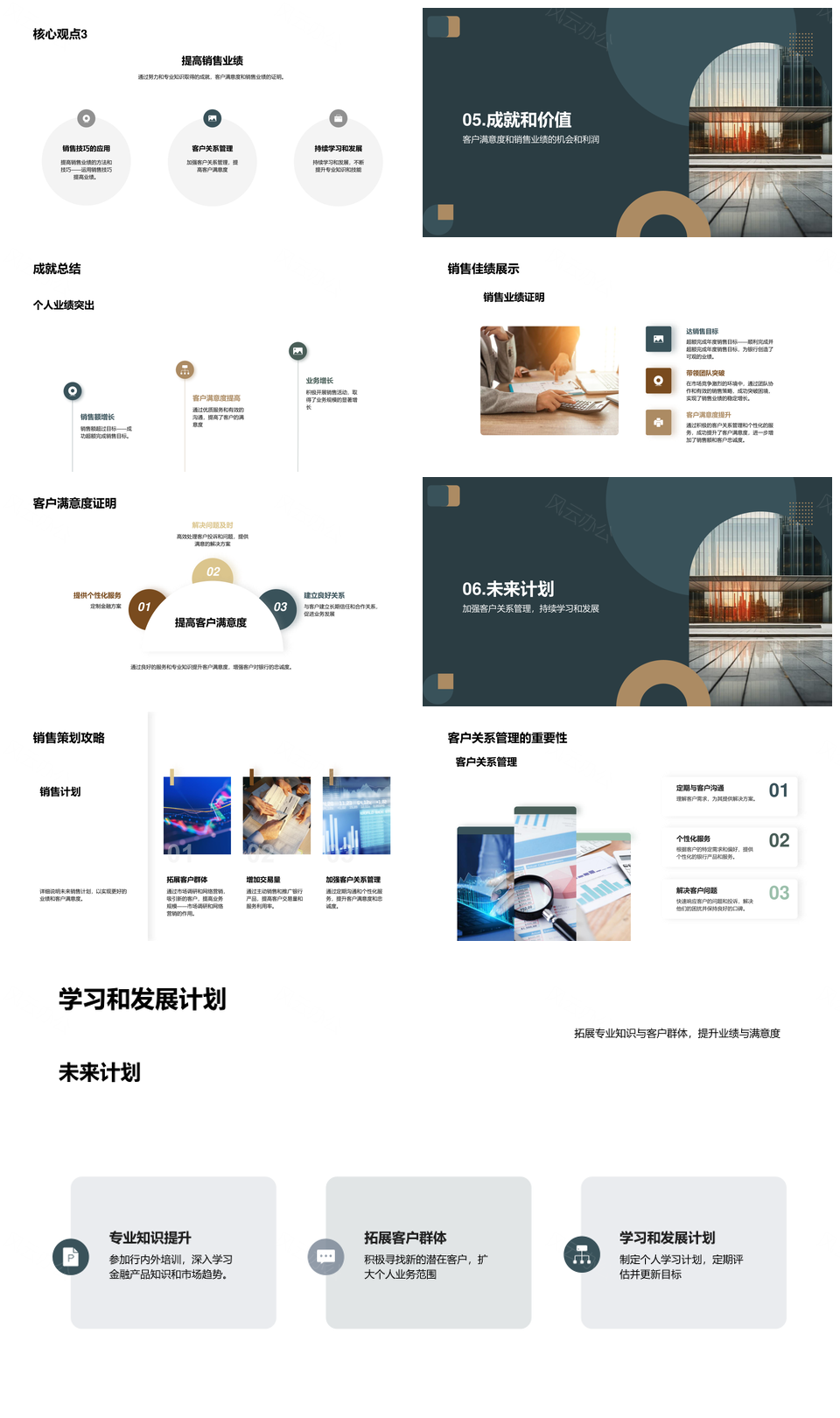 银行客户经理分行经理业绩增长总结发展PPT模板