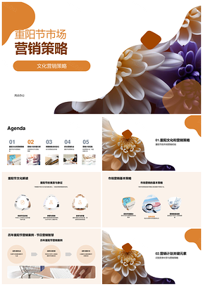 重阳节菊花文化营销目标群体竞争销售策略PPT模板