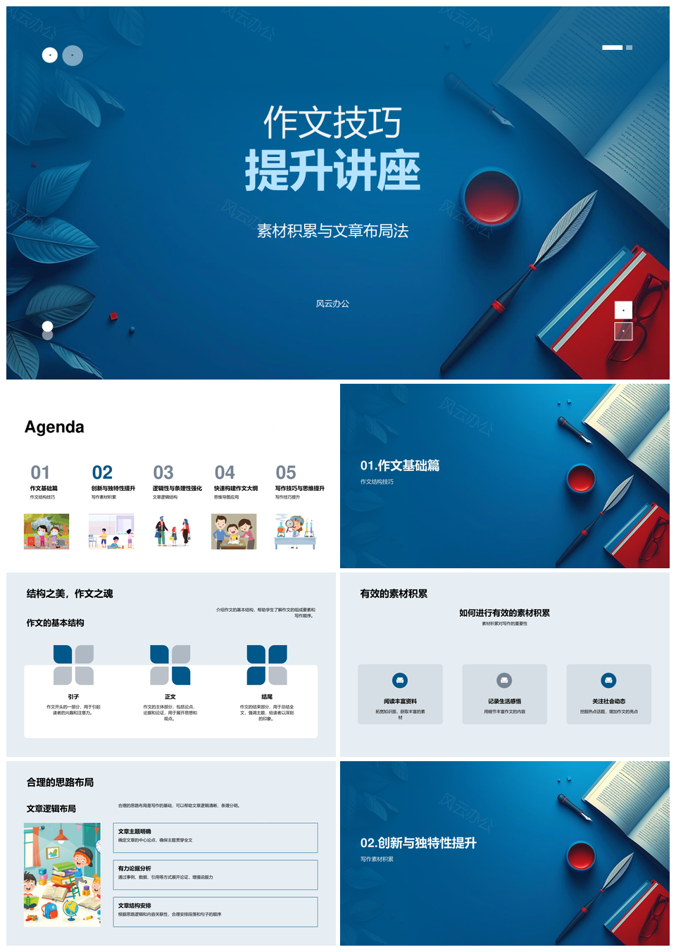 2025高中作文技巧思维导图逻辑创新方法精讲PPT模板