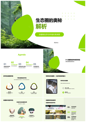 2025生态圈动植物生存繁殖与森林环境解析PPT模板