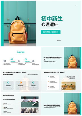 初中新生心理适应挑战与减压技巧PPT模板