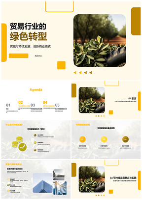 贸易代理业可持续绿色转型责任PPT模板