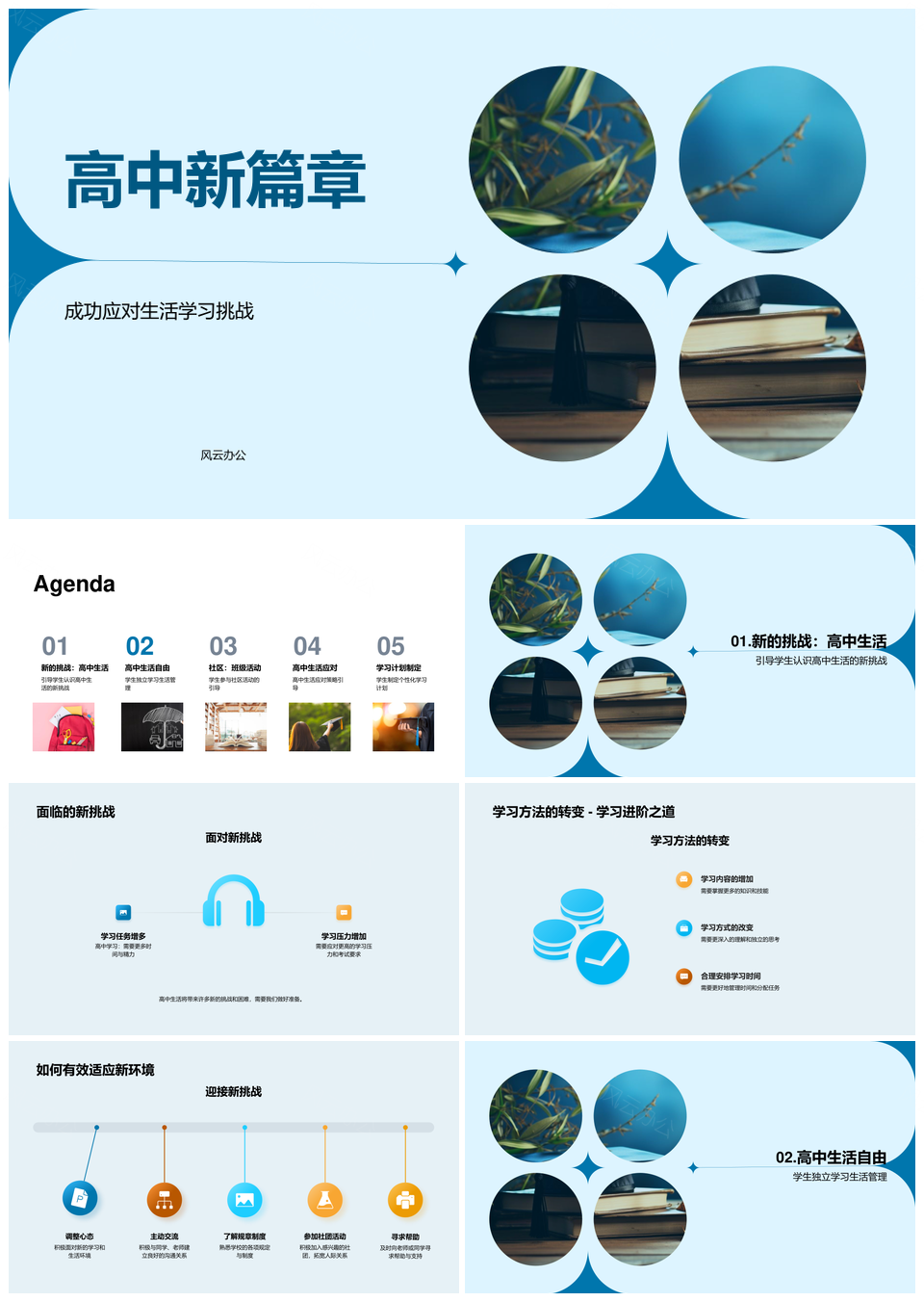 高中新篇章挑战学习方法转变独立适应成长PPT模板
