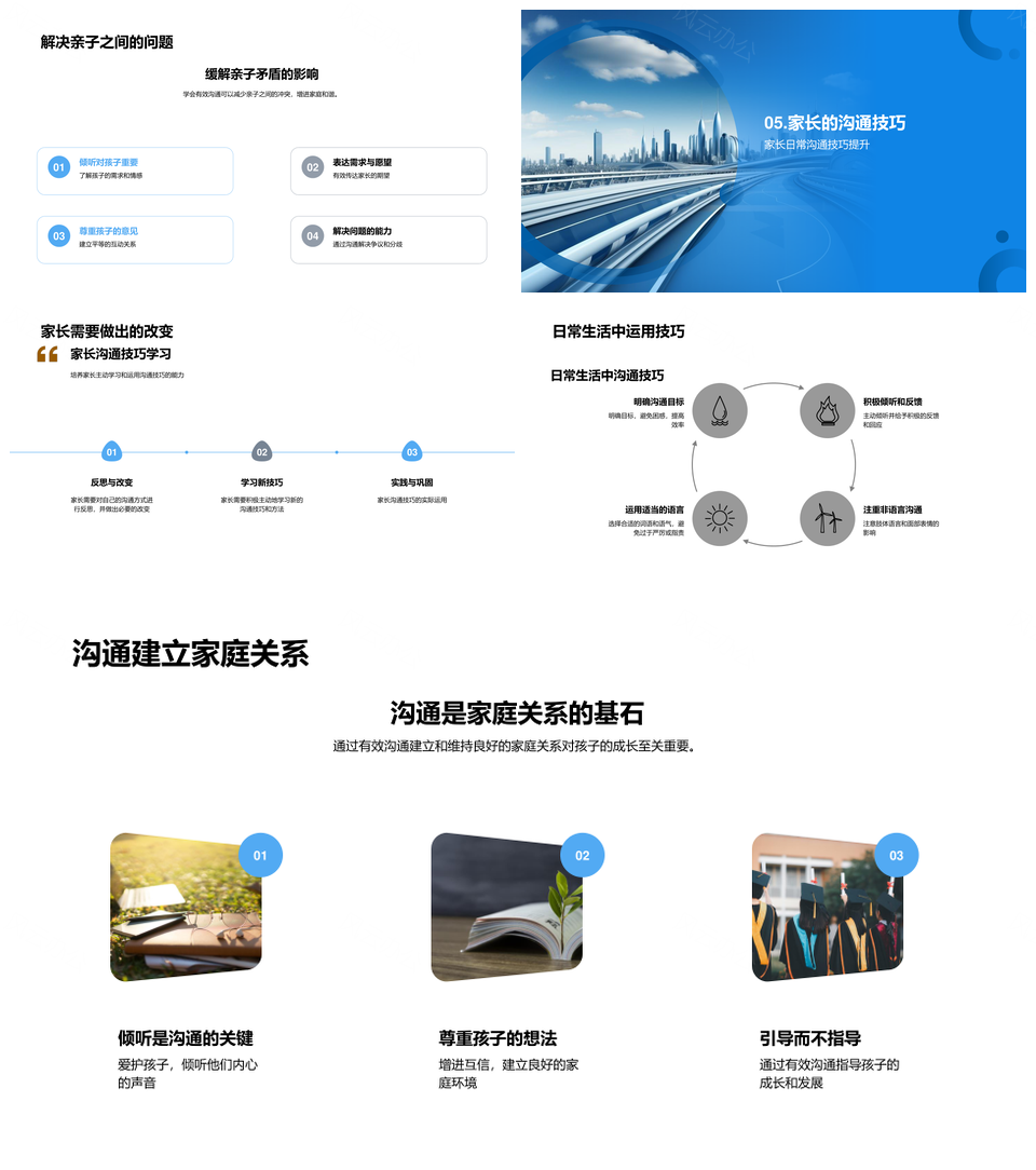 构建亲子信任桥梁家长倾听尊重沟通PPT模板