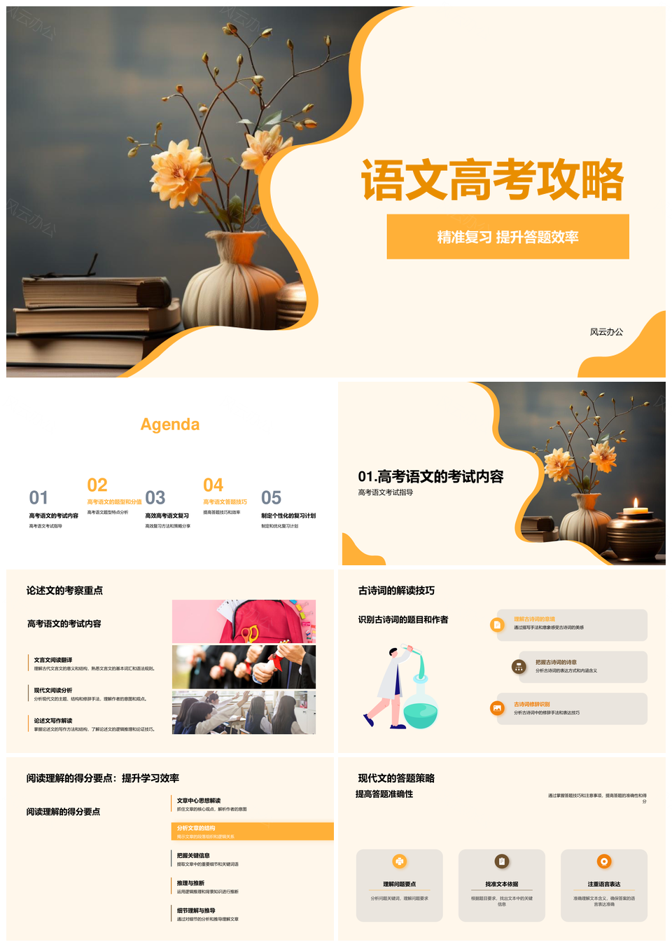 语文高考高效精准复习技巧题型分析攻略PPT模板