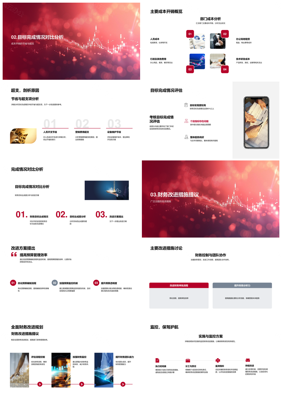 保险半年财务目标评估管理策略流向行业基准成本节支分析PPT模板