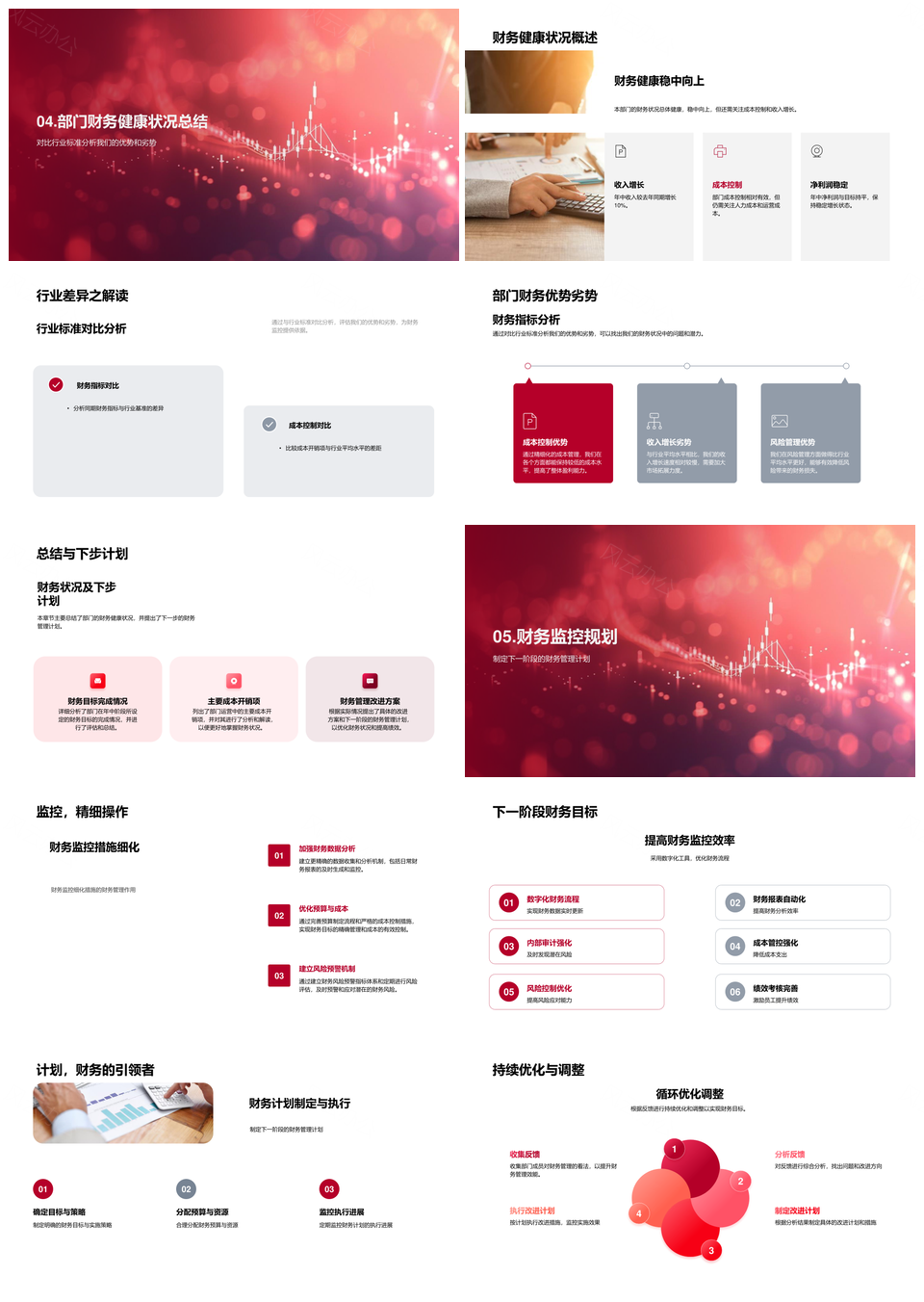 保险半年财务目标评估管理策略流向行业基准成本节支分析PPT模板