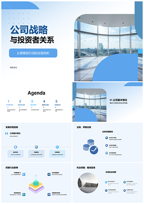 公司战略投资者关系与行业市场趋势财务风险回报战略行动PPT模板