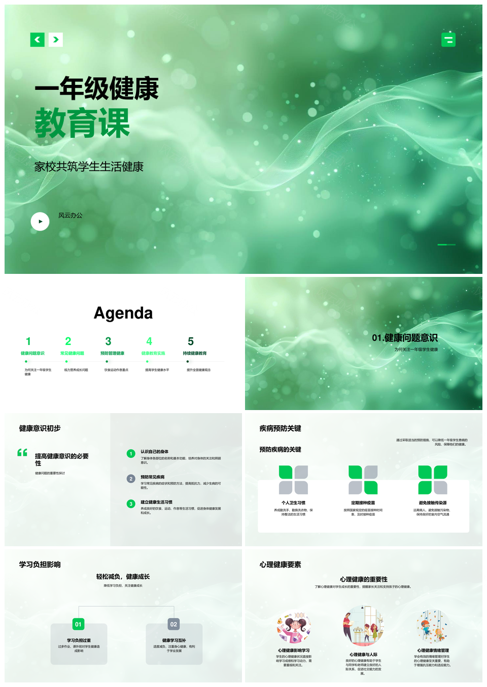 一年级学生健康生活教育视力营养发育管理PPT课件