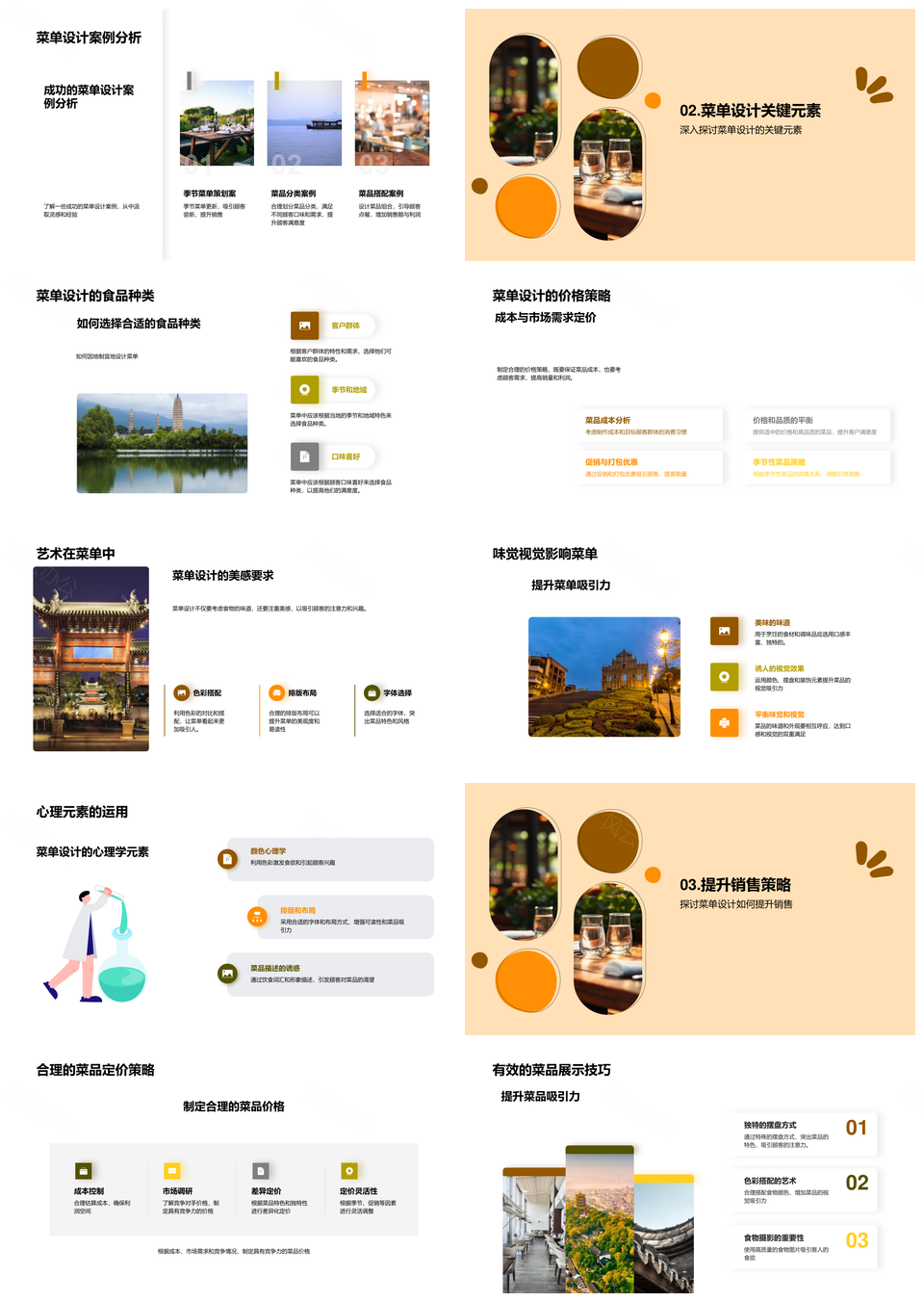 卓效菜单设计案例分析定价策略提升业绩满意度PPT模板