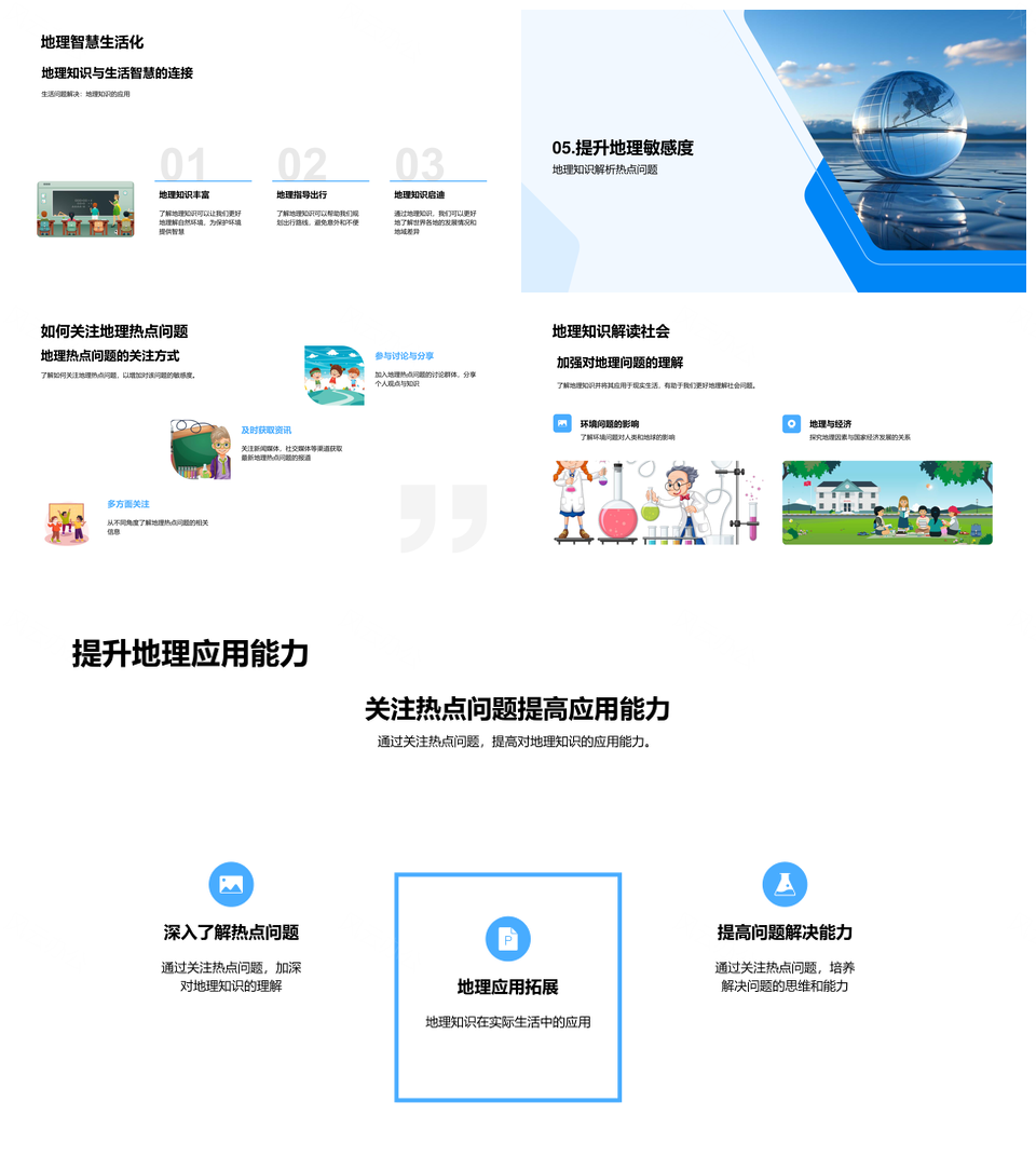 地理智慧解析生活热点与气候地震预警PPT模板