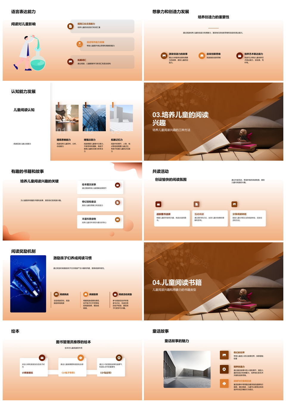 图书管理员荐书培养儿童多元阅读能力PPT模板