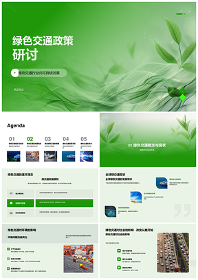 绿色交通政策可持续发展技术资金挑战研讨PPT模板