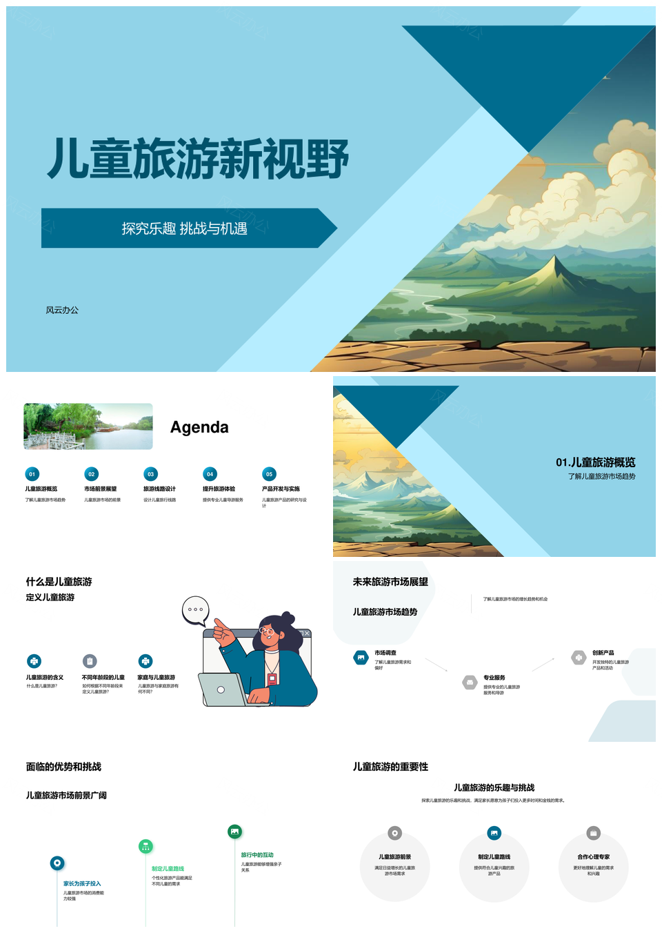 2025儿童旅游趋势亲子安全导游游乐新品PPT模板