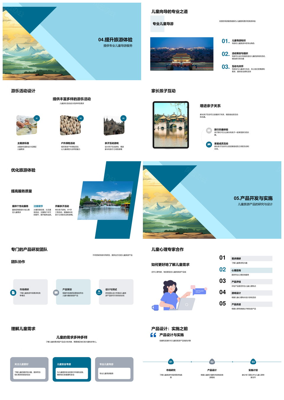 2025儿童旅游趋势亲子安全导游游乐新品PPT模板