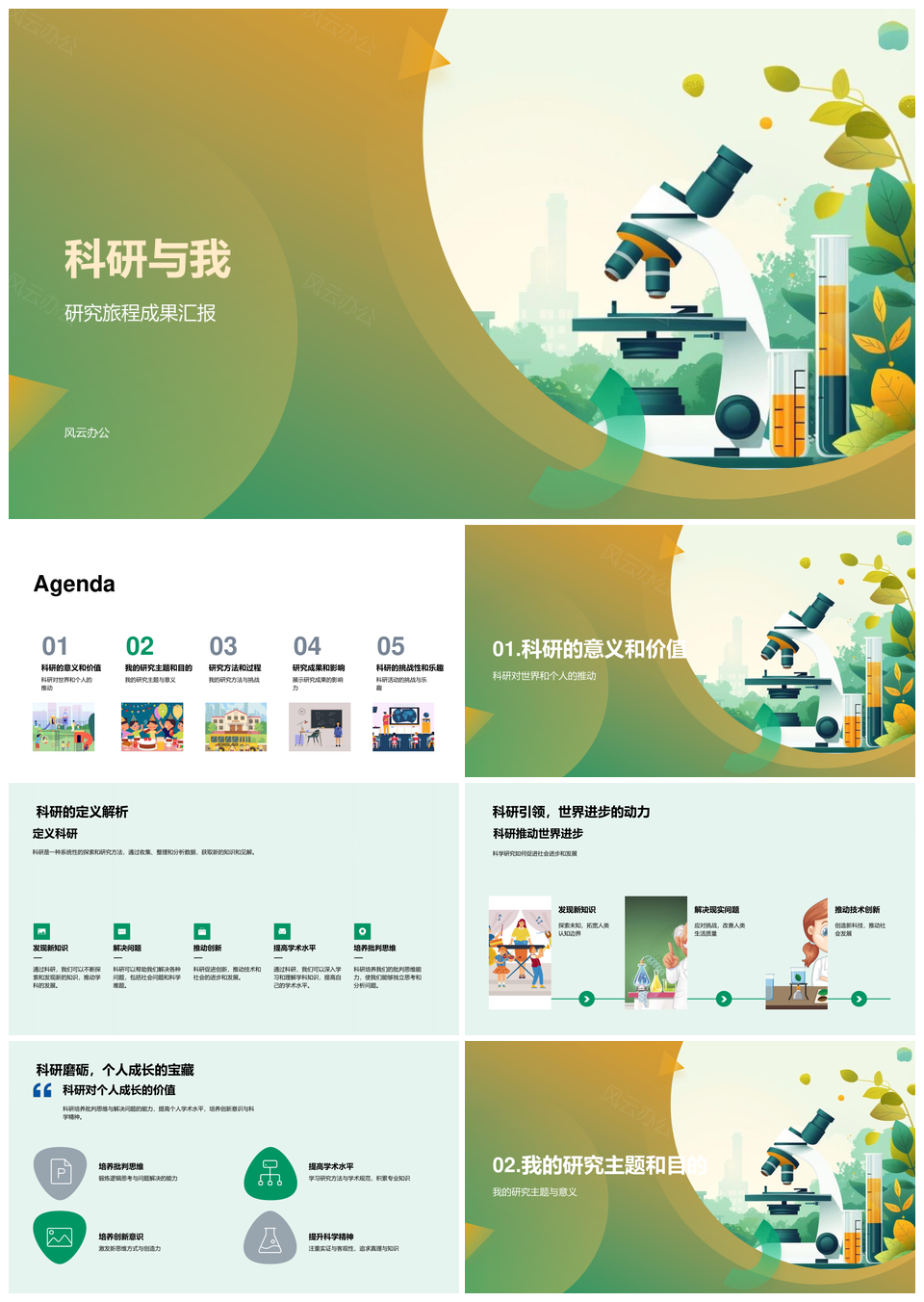 科研研究旅程成果教育实践方法挑战PPT模板