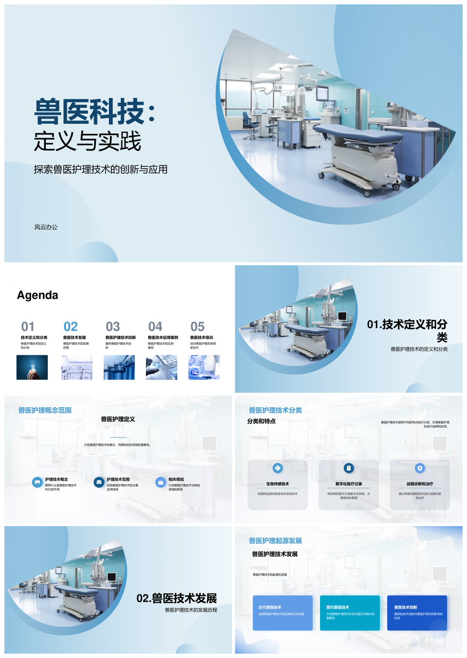 兽医科技起源概念分类特点应用创新PPT模板